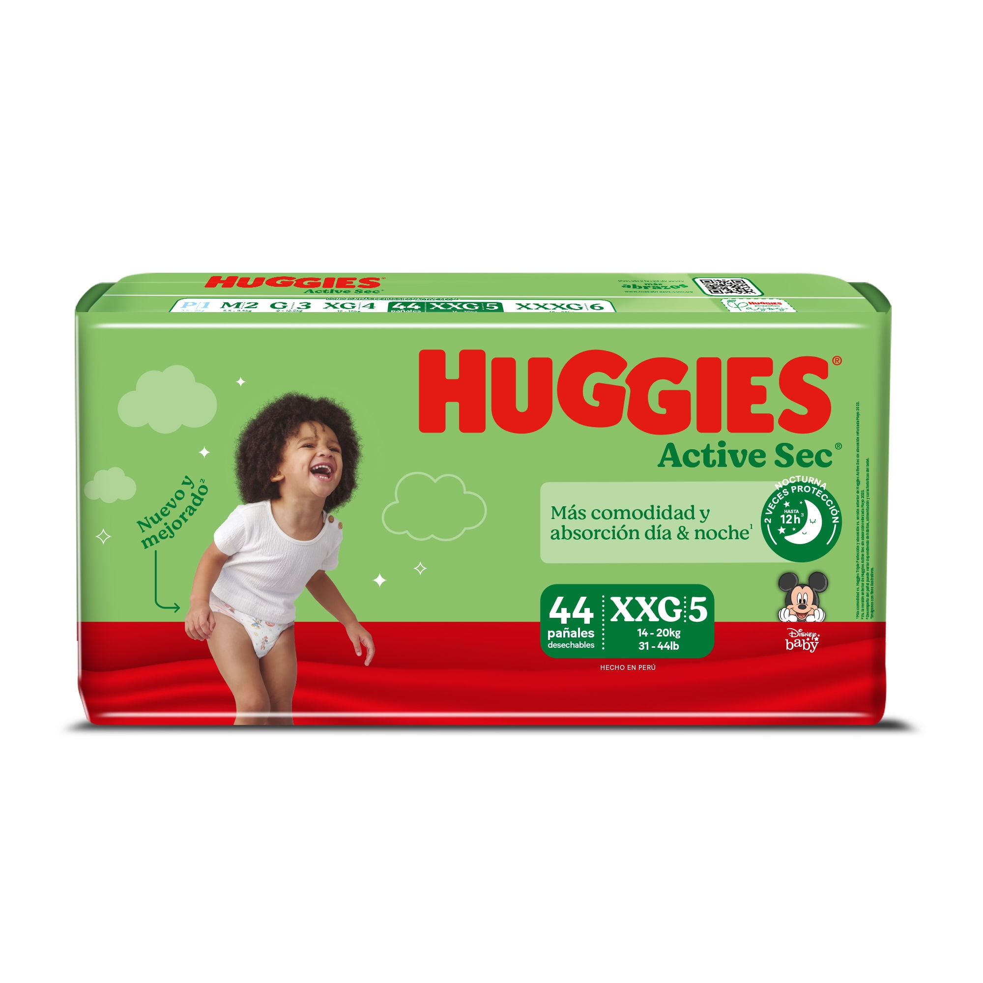 Pañales Active Sec Xxg 44 Un 44 Un Huggies