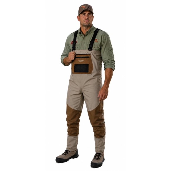 CADDIS Hombre Wader Transpirable Deluxe 2‑Tono Topo Talla XXL