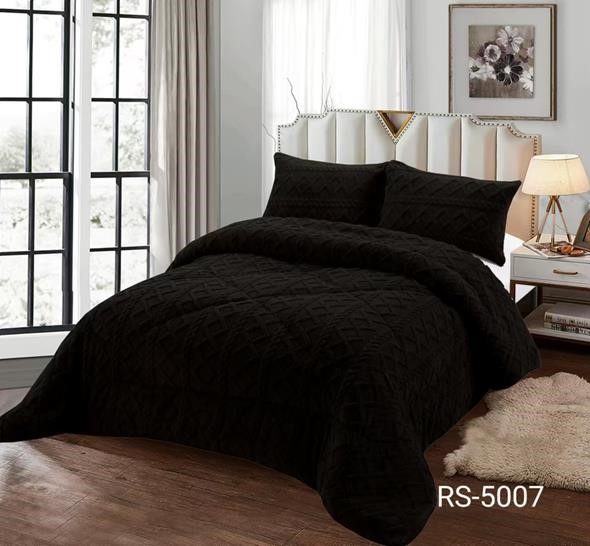 Aladdins Shop - Cobertor De Invierno Texturizado Con Chiporro 1,5 Plaza Diseño Trenza Negro