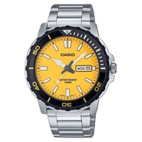 Casio - Reloj Standard Análogo Acero Inoxidable Esfera Amarilla Cuarzo Mtd-125D-9Av 100M Para Hombre