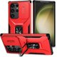 thumbnail image 1 of Funda Armada para Samsung Galaxy S24 Ultra con Tapa Deslizante y Soporte Magnético Giratorio Rojo, 1 of 5