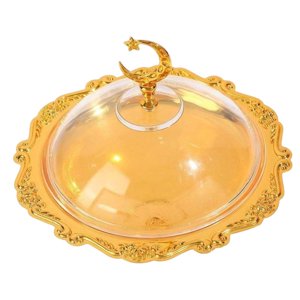 Magideal - Bandeja Para Servir Europea, Servidor De Exhibición De Frutas, Cubierta Acrílica, Cúpula Acrílica, Centro De Mesa De Frutas Secas, Bandeja De Postres