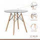 thumbnail image 3 of Comedor Mesa Redonda de Vidrio 80cm + 4 Sillas Radar negras, 3 of 8