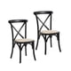 thumbnail image 1 of Pack 2 Sillas Comedor Madera Ratán Apilables Crossback Negra, 1 of 8