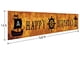 thumbnail image 1 of Gran pancarta pirata feliz cumpleaños, suministros de fiesta pirata decoraciones, pirata c, 1 of 2