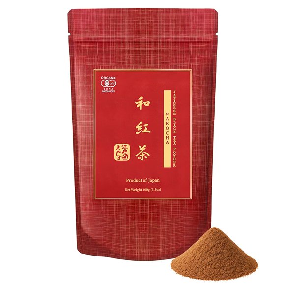 Polvo de té negro japonés orgánico YEDOENSIS Kyoto Wakocha 100 g (3,5 oz)