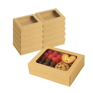 Disparo - Set 30 Cajas Kraft Ventana 18X12X5Cm Contenedor Desechable