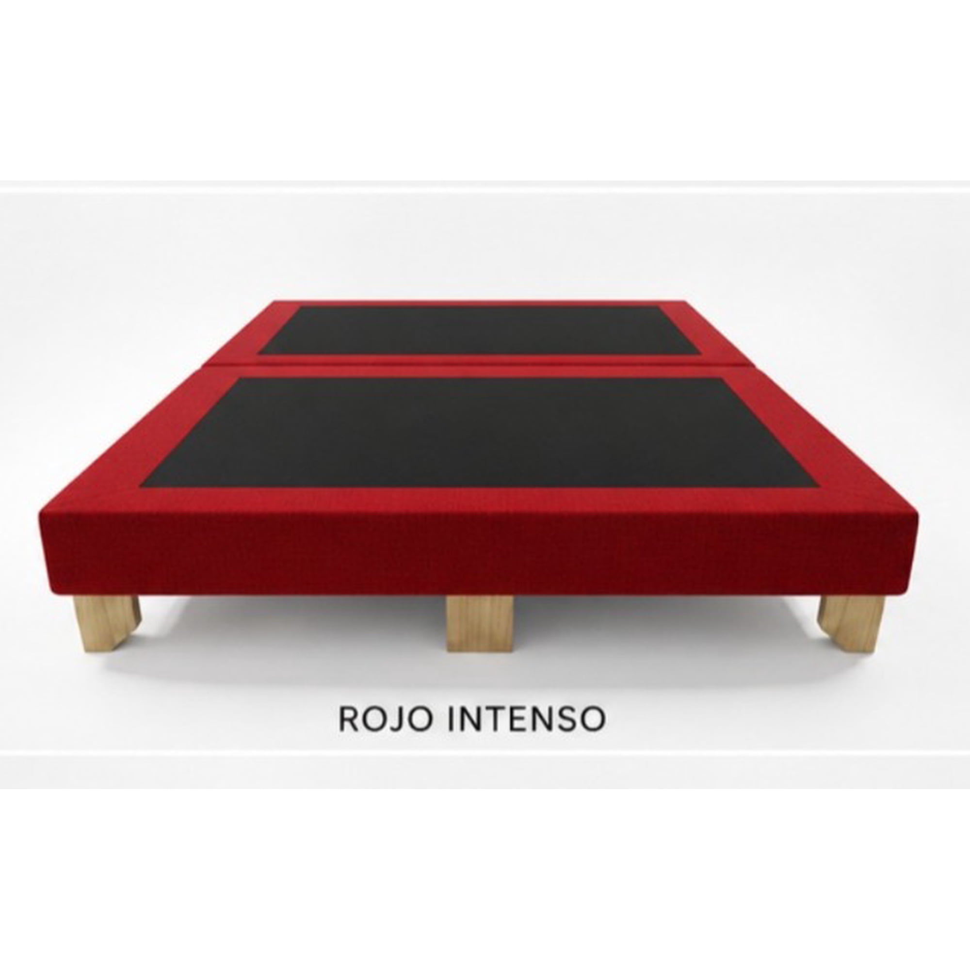 Rous Muebles - Base Cama 2 Plazas, Dividida, Color Rojo