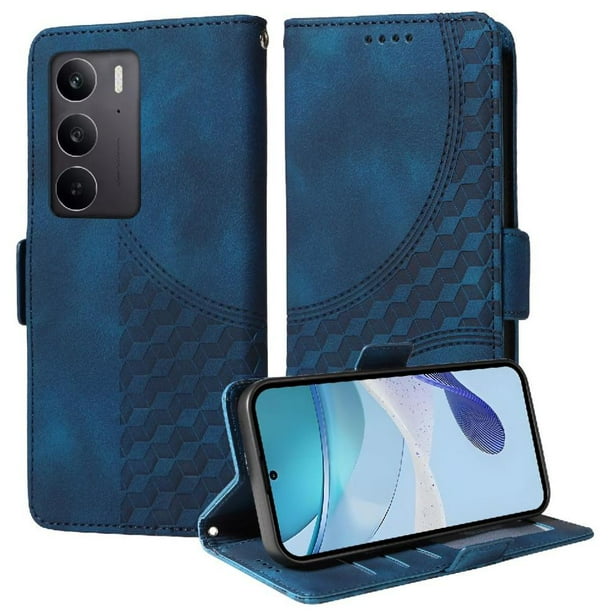 Carcasa FOXDOCK OPPO A5 4G/5G de cuero PU, diseño acolchado clásico, protección contra caídas y rayones
