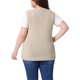 thumbnail image 3 of Agnes Orinda Chaleco de Punto de Talla Grande para Mujer Cuello Redondo Sin Mangas Suéteres Casuales de Punto con Bolsillo 4X Beige, 3 of 6