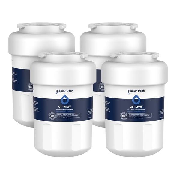 Filtro de agua para refrigerador GLACIER FRESH MWF de repuesto, paquete de 4