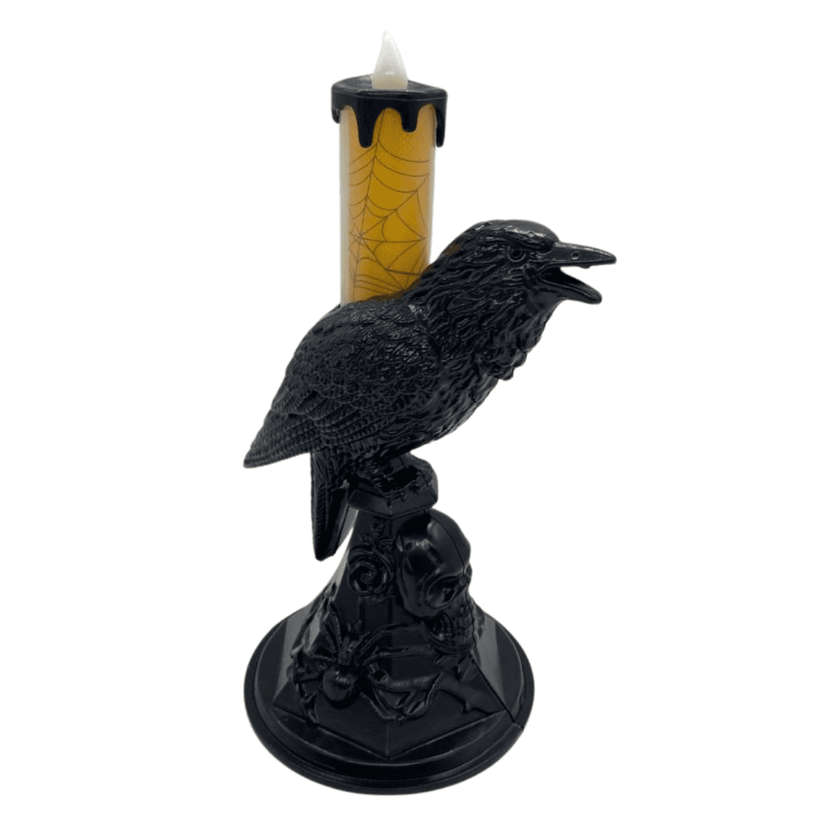 Genérico - Candelabro Con Forma De Cuervo Negro/vela Led/halloween 2025