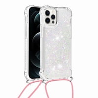 Funda Foxdock Para Iphone 12 Pro Con Cuerda Ajustable, Brillo Líquido, Protección Antigolpes Y Lente – Ideal Para Regalo