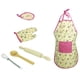 thumbnail image 1 of ni?os chef papel juego de simulación juego juguete delantal guante utensilio de cocina kit floral, 1 of 5
