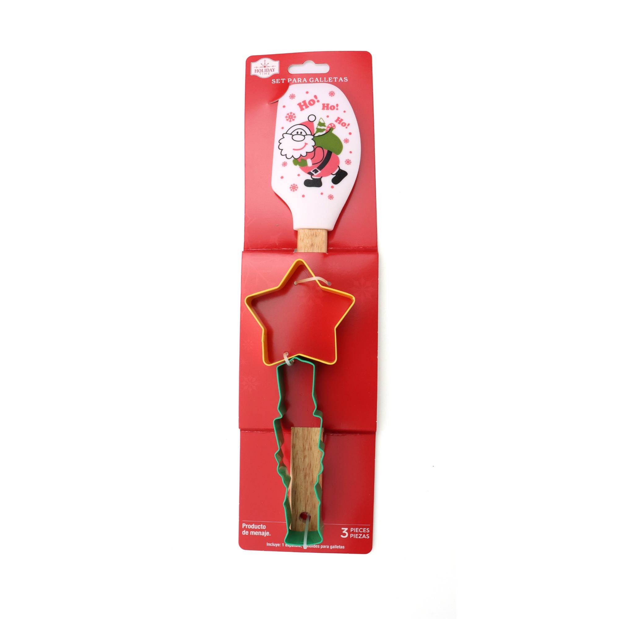 Espátula De Silicona Con Juego De 2 Cortadores De Galletas Holiday Time