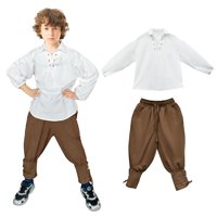 Disfraz De Pirata Medieval Para Niño Prebene, Blanco Y Marrón, Talla 10-12