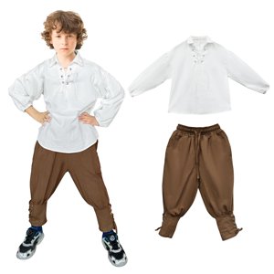 Disfraz De Pirata Medieval Para Niño Prebene, Blanco Y Marrón, Talla 10-12