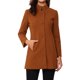 thumbnail image 1 of Abrigo de Invierno para Mujer INSPIRE CHIC de Largo Medio con Cuello Alto, Abotonado, con Bolsillos Inclinados y Forro Completo Marrón Claro Rojo S, 1 of 6