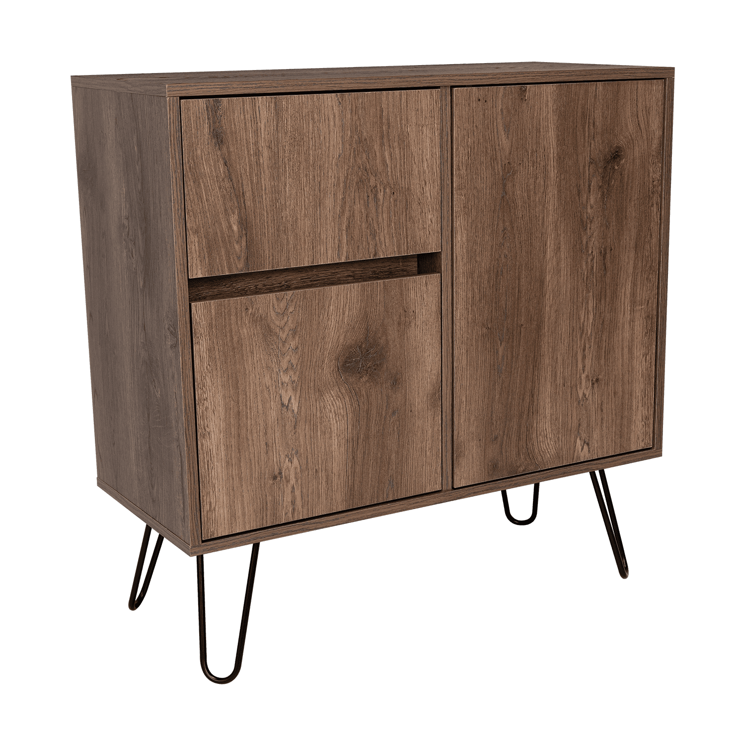 Fmfurniture - Arrimo 2 Puertas Y 1 Cajon Fm-001o - Café Oscuro