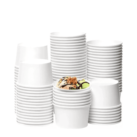 Genérica - Pote De Polipapel Blanco 4,5Oz Vasos Para Helado Pack 50 Unidades