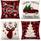 thumbnail image 1 of Fundas de almohada navideñas de 18" x 18", juego de 4 decoraciones navideñas, fundas de almohada a cuadros de búfalo negros y rojos para sofá Sdea Home Deco, 1 of 7