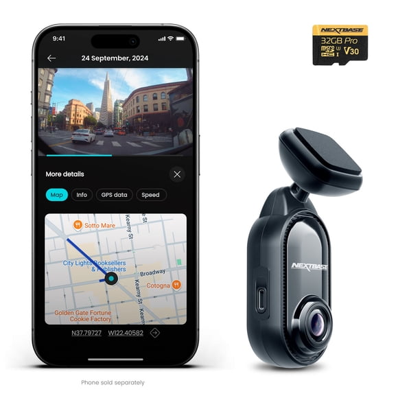 Cámara para auto Nextbase Piqo 2K 1440p con GPS y WiFi