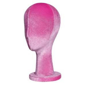 Ioensy - Cabeza Femenina Maniquí Sombrero Peluca Soporte De Exhibición Para Auriculares Gafas Sombrero De Halloween Rosa Rojo