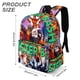 thumbnail image 3 of Monster Bash-theme Backpack, Campus style schoolbag Bookbag with Adjustable Shoulder Straps And Large Zip Compartment, Unisex Travel Bags.42x30x15cm, 3 of 6