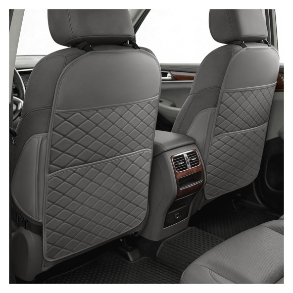Protectores de respaldo de asiento de coche SMOQIO impermeables, 2 unidades, grises