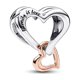 thumbnail image 2 of Charm Pandora con forma de corazón infinito, bicolor, calado, regalo para ella, 2 of 3