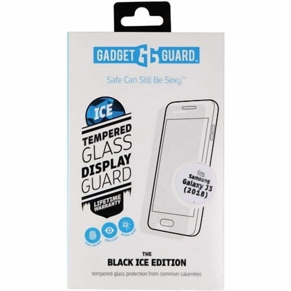 Protector de pantalla de vidrio Black Ice de Gadget Guard para Samsung Galaxy J3 2018, J3V 3ra gener