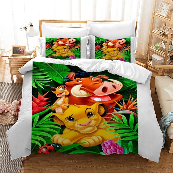v1459 Bed Sheets Simba Yellow Fashion Bedding Set The Lion King Home Decoration Pillowcase Quilt Cover Cute Gift To Family and Friends 3-Piece Bedding Set (1 Duvet Cover + 2 Pillow Shams) Bed Sheets j