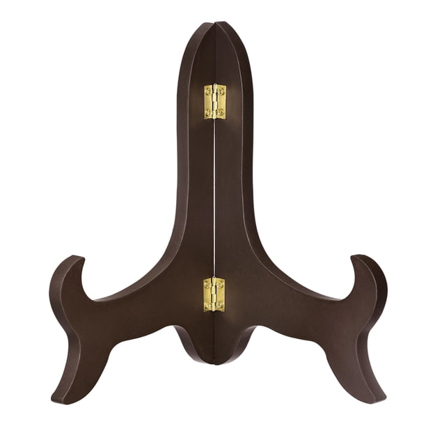 Uxcell 10" Soporte de Placa de Caballete, Soporte de Exhibición Plegable de Madera Marrón para Marco de Imagen Decorativo, 1 paquete