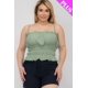 thumbnail image 1 of Top Corto De Tirantes Finos Ajustables Con Volantes En Capas Color Verde Bahía (talla Grande Para Mujer), 1 of 4