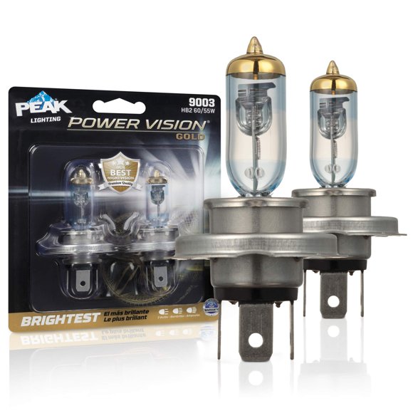 Paquete de 2 faros delanteros PEAK Power Vision Gold 9003/H4/HB2 60/55 W