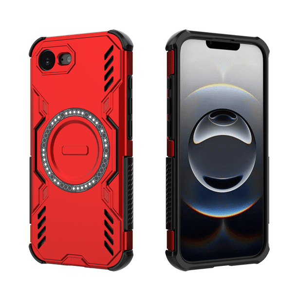 Funda FOXDOCK para iPhone 16e , magnética, resistente a golpes, con soporte, unisex, carga inalámbrica