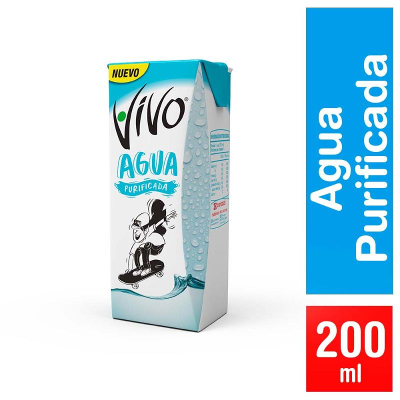 Agua Purificada Sin Gas Caja 200 ml Vivo