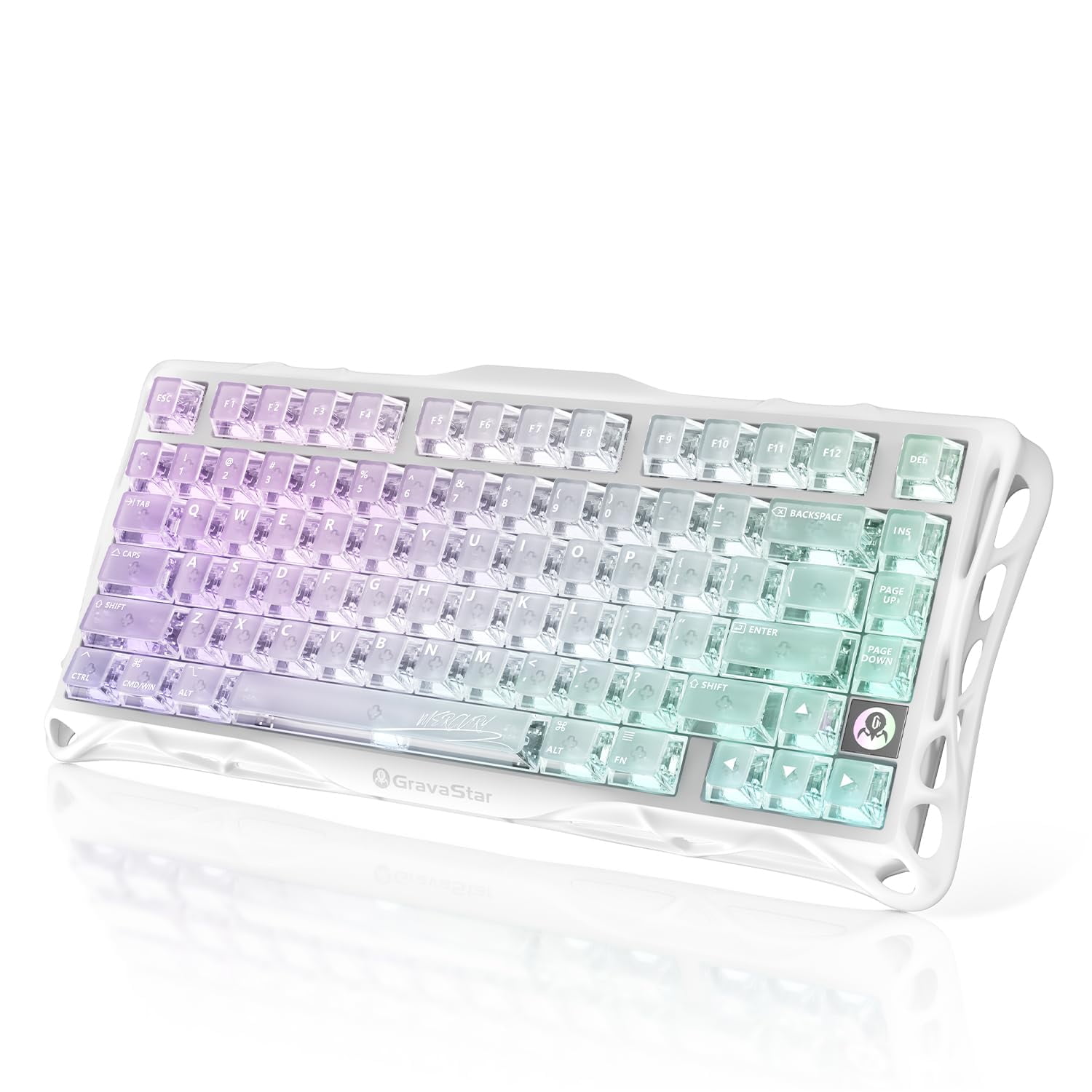 Teclado Gamer Gravastar Mercury K1 Lite 75% Inalámbrico Rgb