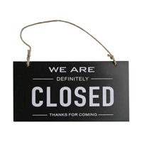 Bothyi - Letrero Abierto Cerrado De Doble Cara Para Colgar En La Ventana De La Tienda Home Business Reversible Black