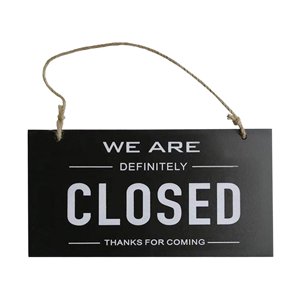 Bothyi - Letrero Abierto Cerrado De Doble Cara Para Colgar En La Ventana De La Tienda Home Business Reversible Black