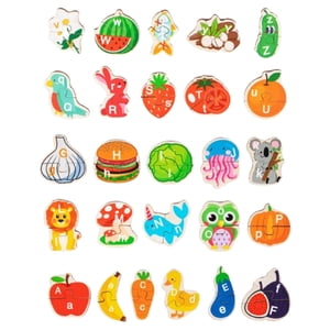 Magideal - Rompecabezas Abc De Madera Para Niños, Juguete De Reconocimiento De Color, Tablero De Aprendizaje Temprano, Juguete Educativo Montessori, Rompecabezas