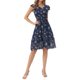 thumbnail image 2 of INSPIRE CHIC Vestido Floral de Mujer con Mangas Volantes Cuello en V Fruncido con Volantes Vestidos Casuales Azul Marino L, 2 of 6