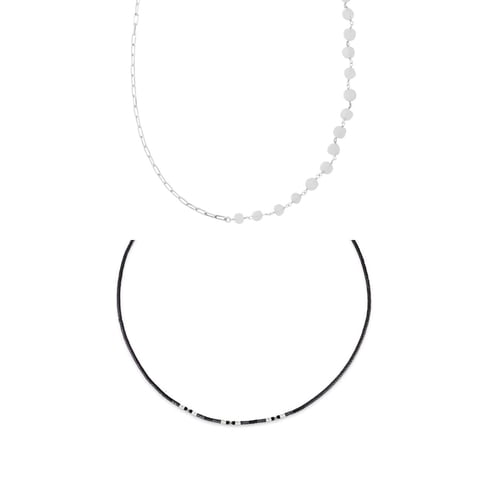 Zazü - Pack Collar Yanay Piedra Luna Negro Talla Única