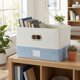 thumbnail image 4 of Cubo de Almacenamiento, Caja de Tela con Tapas para Estantes de Armario, Cesta de Almacenamiento Plegable para Organizar Ropa Libros Azul 16.9*11.8*10.6in, 4 of 6