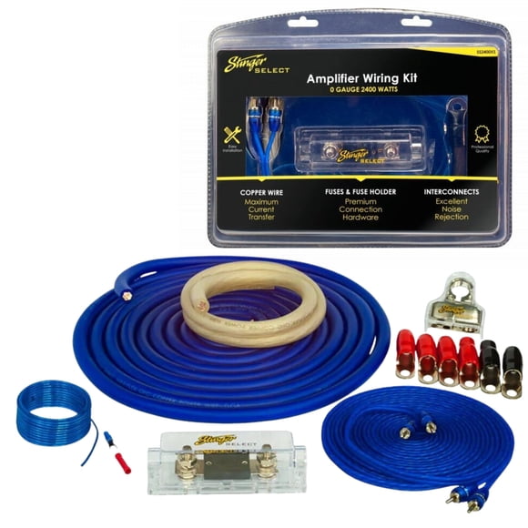 Kit de cableado para amplificador Stinger SS2400XS, calibre 1/0, 2400 W