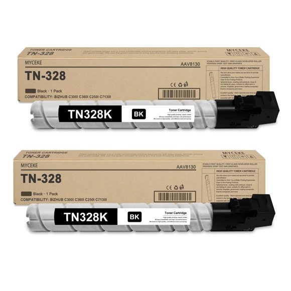 Cartucho de tóner Myceke TN328K negro de alto rendimiento, paquete de 2
