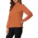 thumbnail image 4 of INSPIRE CHIC Blusa de Chifón para Mujer de Regreso a Clases Cuello con Abertura Manga de Patchwork Elegante Top de Trabajo S Naranja, 4 of 8
