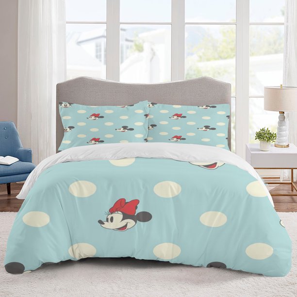 Mickey Mouse Bedding Sets Cartoon Duvet Cover Lightweight 3 Piece Bet Sets for Kids Boys Girls