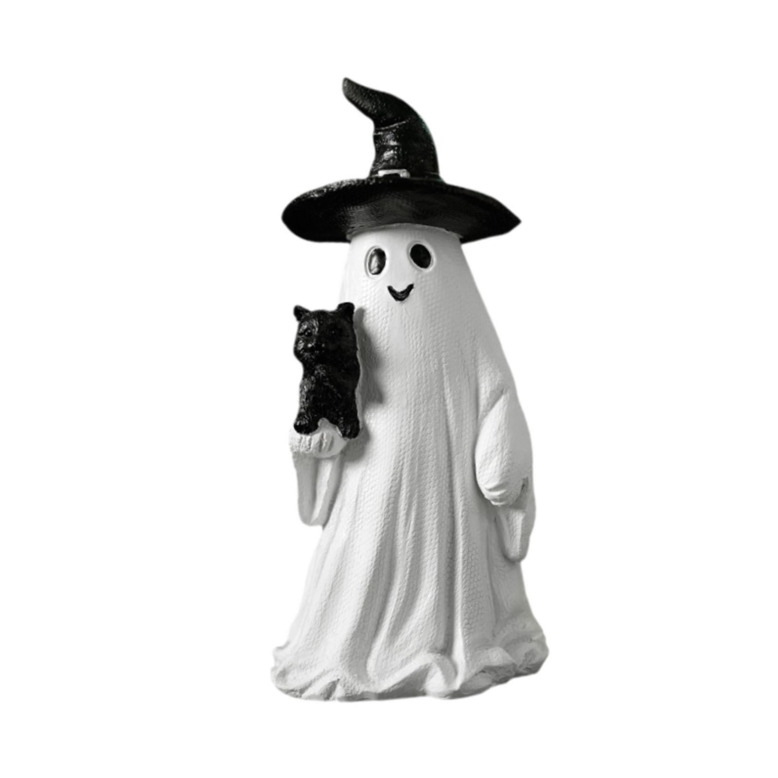Magideal - Escultura De Fantasma Para Halloween, Adorno De Escritorio, Figura Coleccionable En Resina, 3 X 2,7 X , Blanco