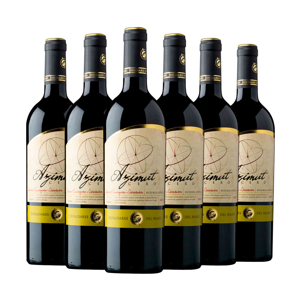Espaldares Del Maipo - Caja X6 Vino Azimut Cero Reserva Cabernet/Carmenere